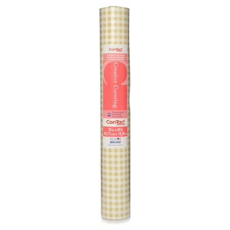 Con-Tact Brand Adhesive Drawer and Shelf Liner, Khaki Plaid 18"x60 Ft., PK6 60F-C9A426-06
